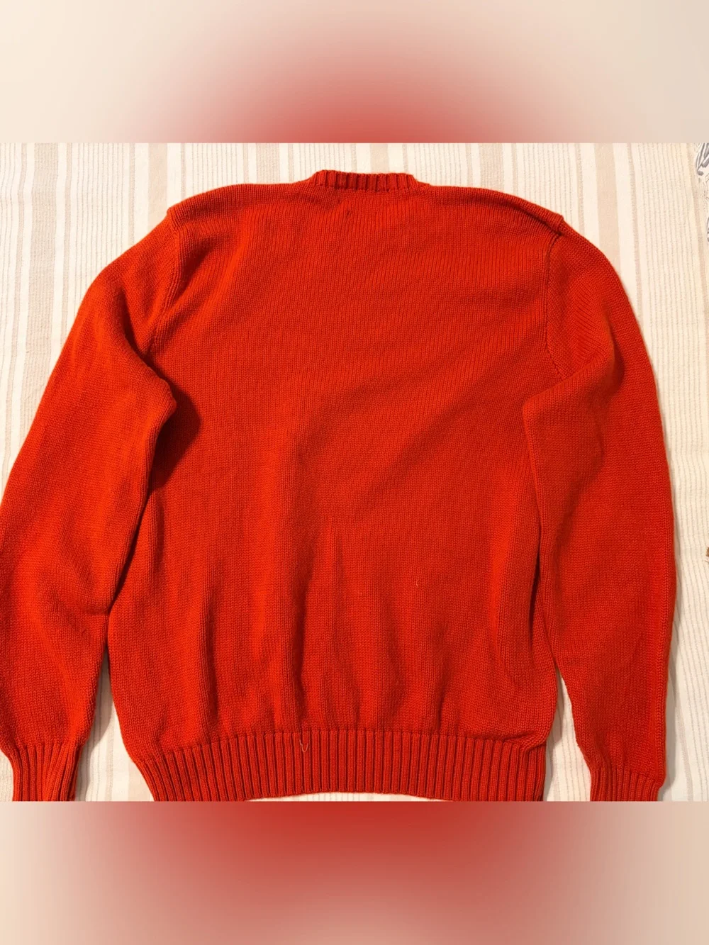 Polo Ralph Lauren Orange 100% Cotton Crewneck Sweater Size L